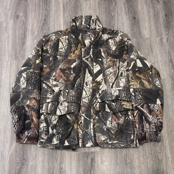 Cabela's Full-Zip Fleece Camo Hunting Jacket Sz S Super Slam